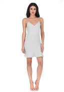 Silver Frill Hem Mini Dress