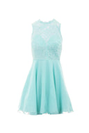 Soft Green Lace Top Skater Dress