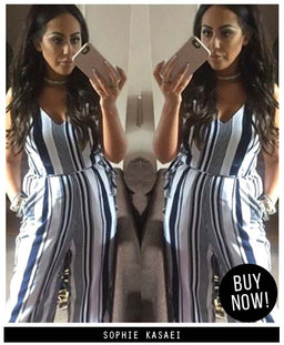 Striped Culotte Jumpsuit