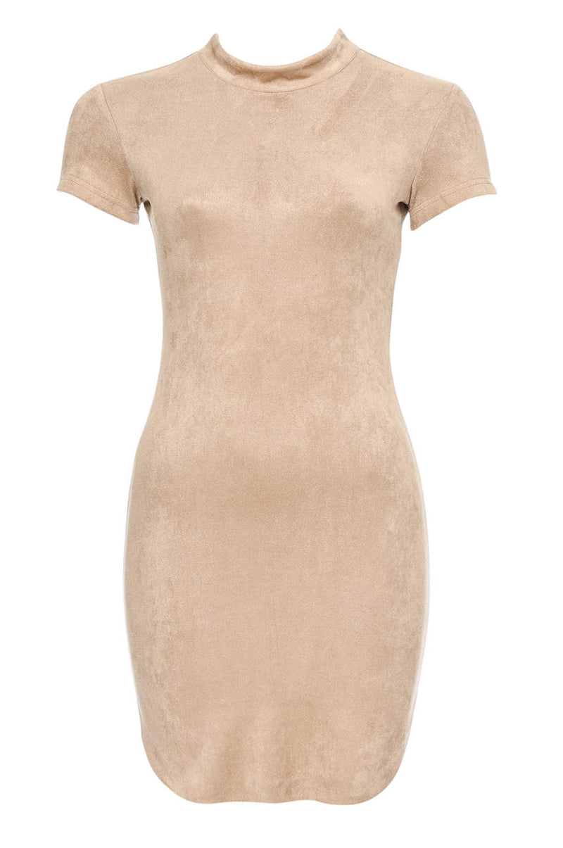 Faux Suede High Neck Mini Dress AX Paris