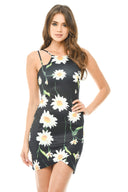 Multi Strap Printed Bodycon Mini Dress