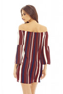 Off The Shoulder Striped Dress