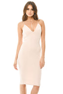 Harness Detail Plunge Bodycon Midi Dress