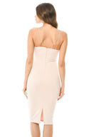 Harness Detail Plunge Bodycon Midi Dress