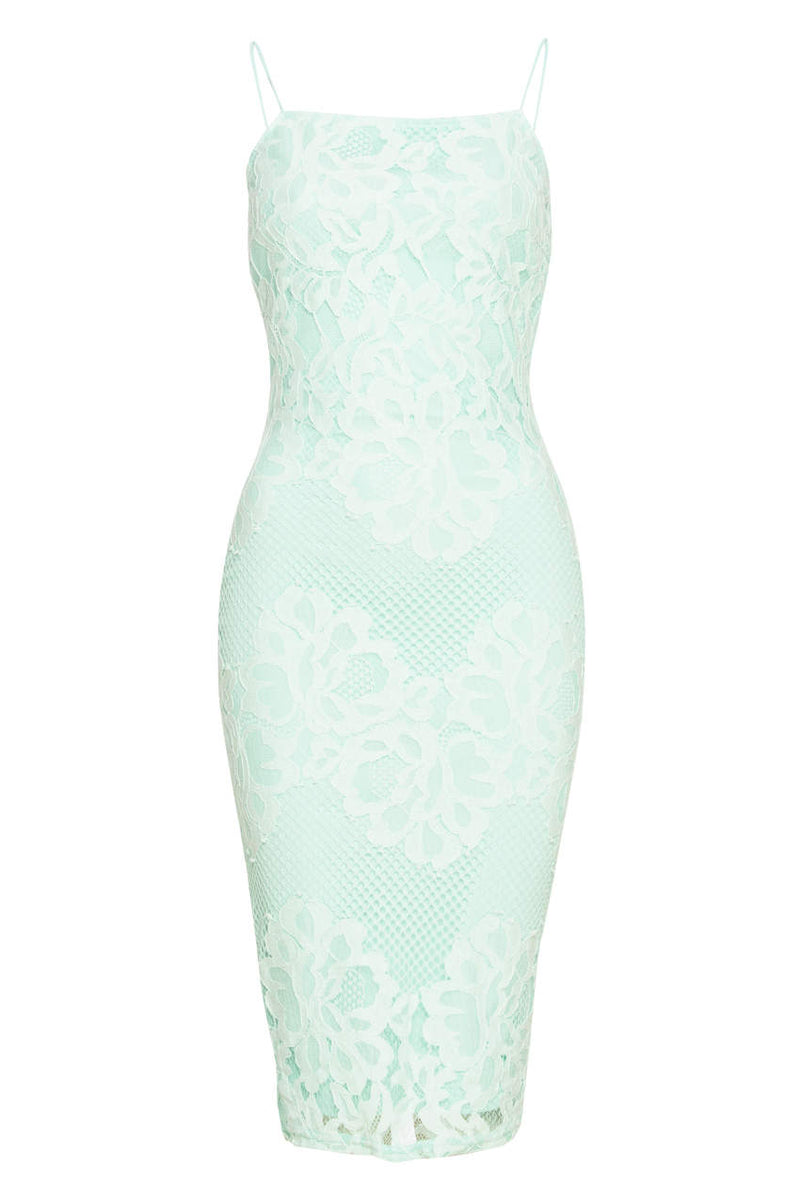 Green Strappy Lace Midi Dress AX Paris Green Strappy Lace Midi Dress AX Paris