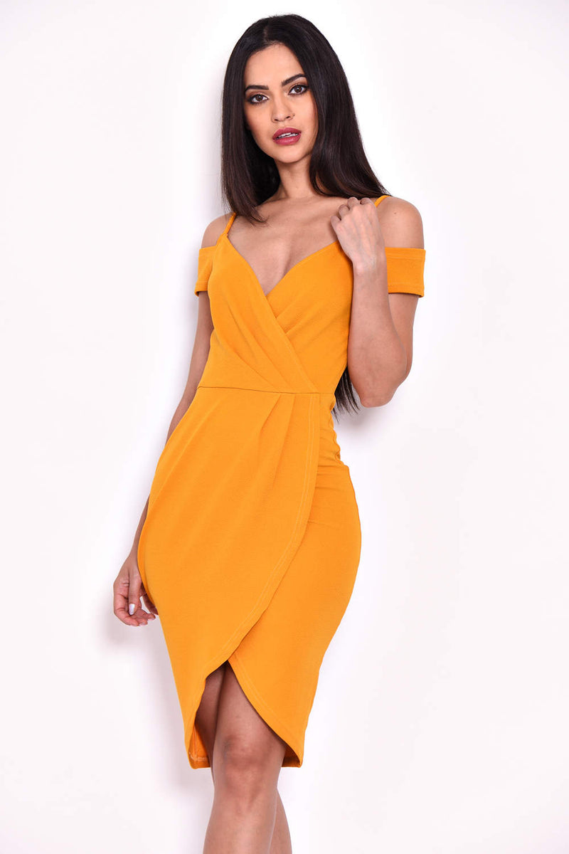 Mustard wrap dress outlet