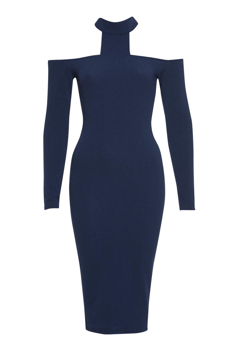 Navy Midi Bodycon Dress