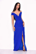 Cobalt Wrap Over Maxi Dress