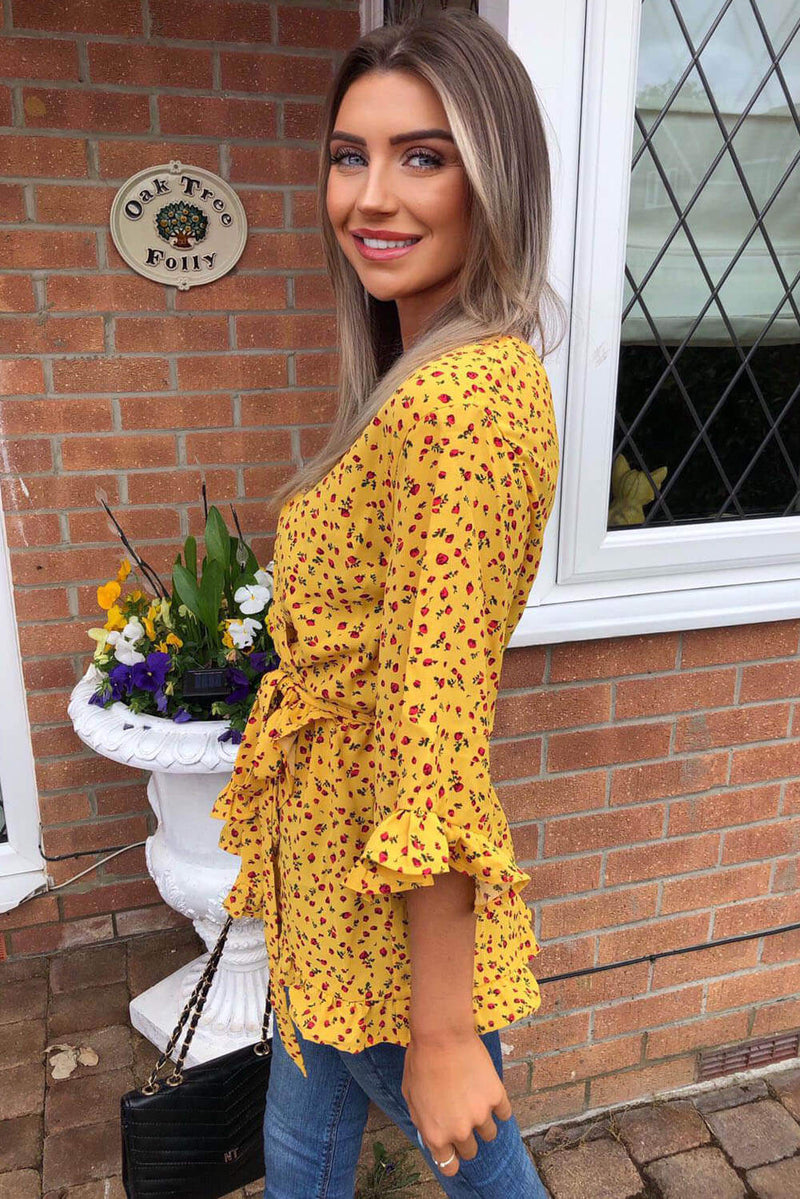 Yellow Floral Printed Top